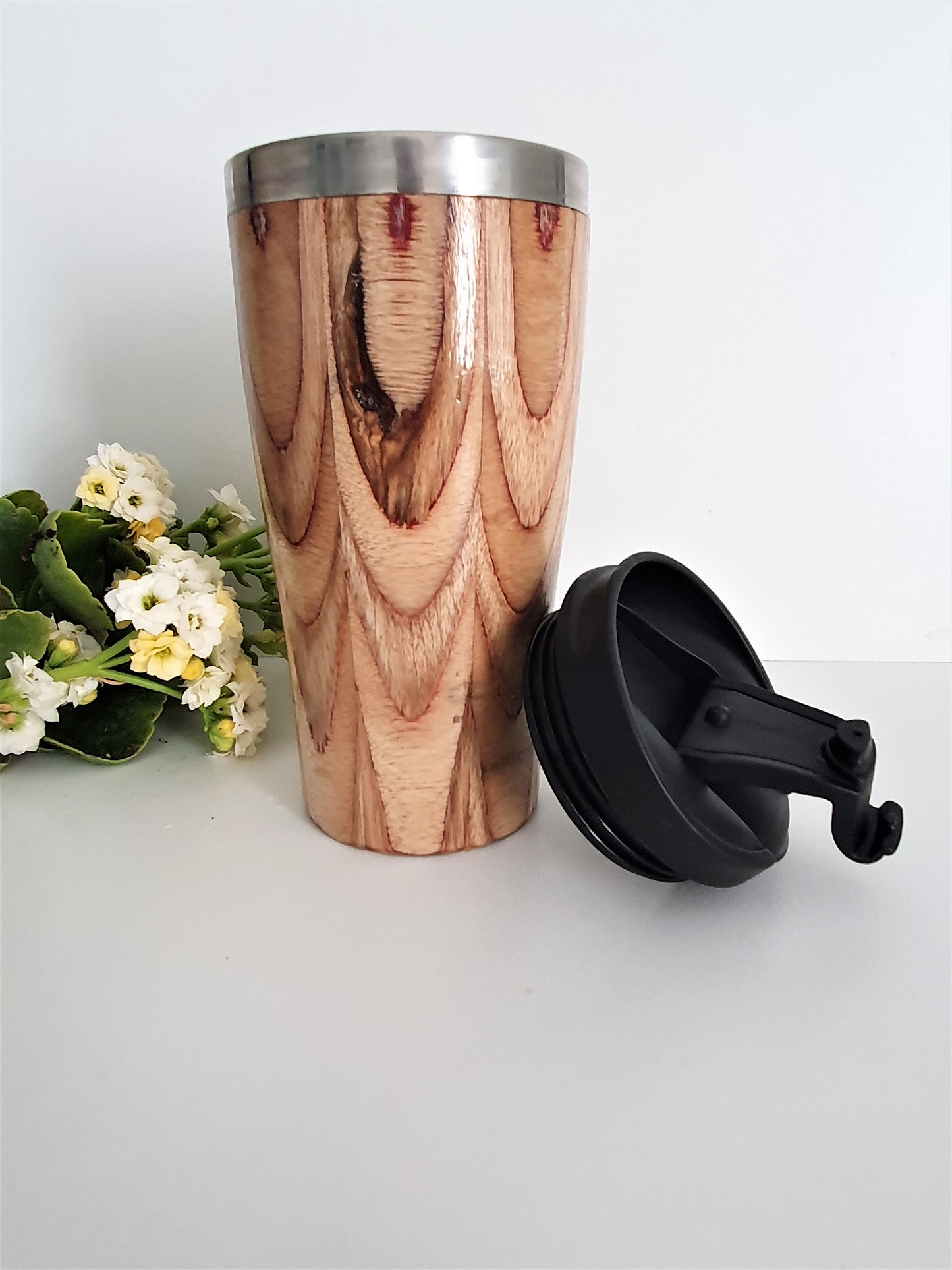 Handmade Wooden Travel Mug: Insulated Eco-Friendly Coffee Tumbler