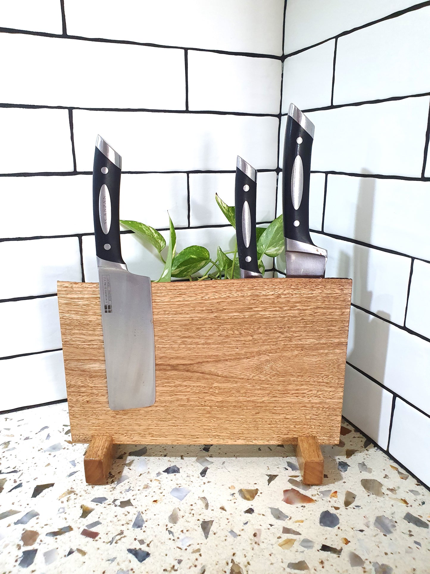 Handmade Magnetic Knife Block: Australian Wooden Kitchen Organizer