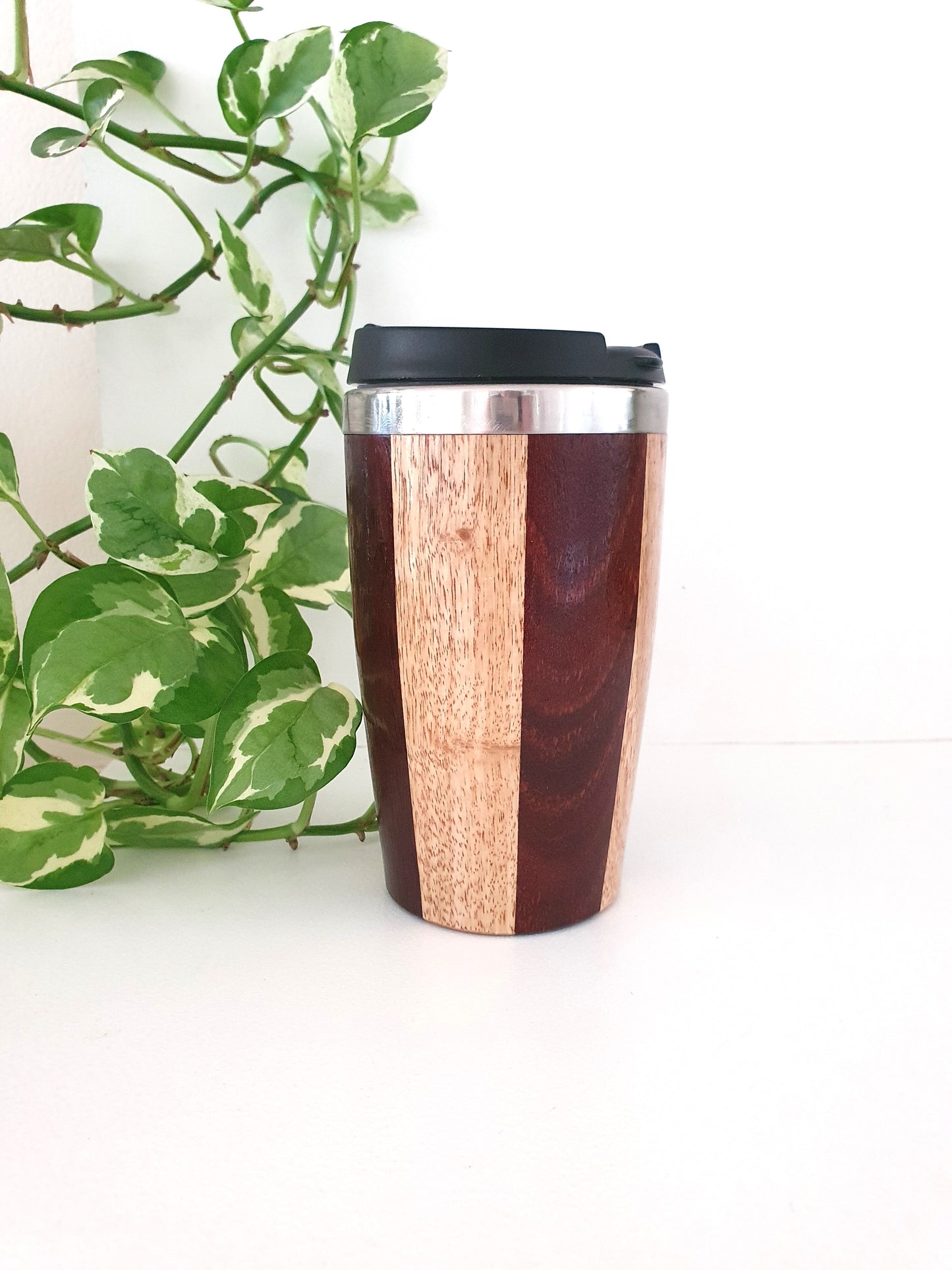 Handmade Wooden Travel Mug: Insulated Eco-Friendly Coffee Tumbler