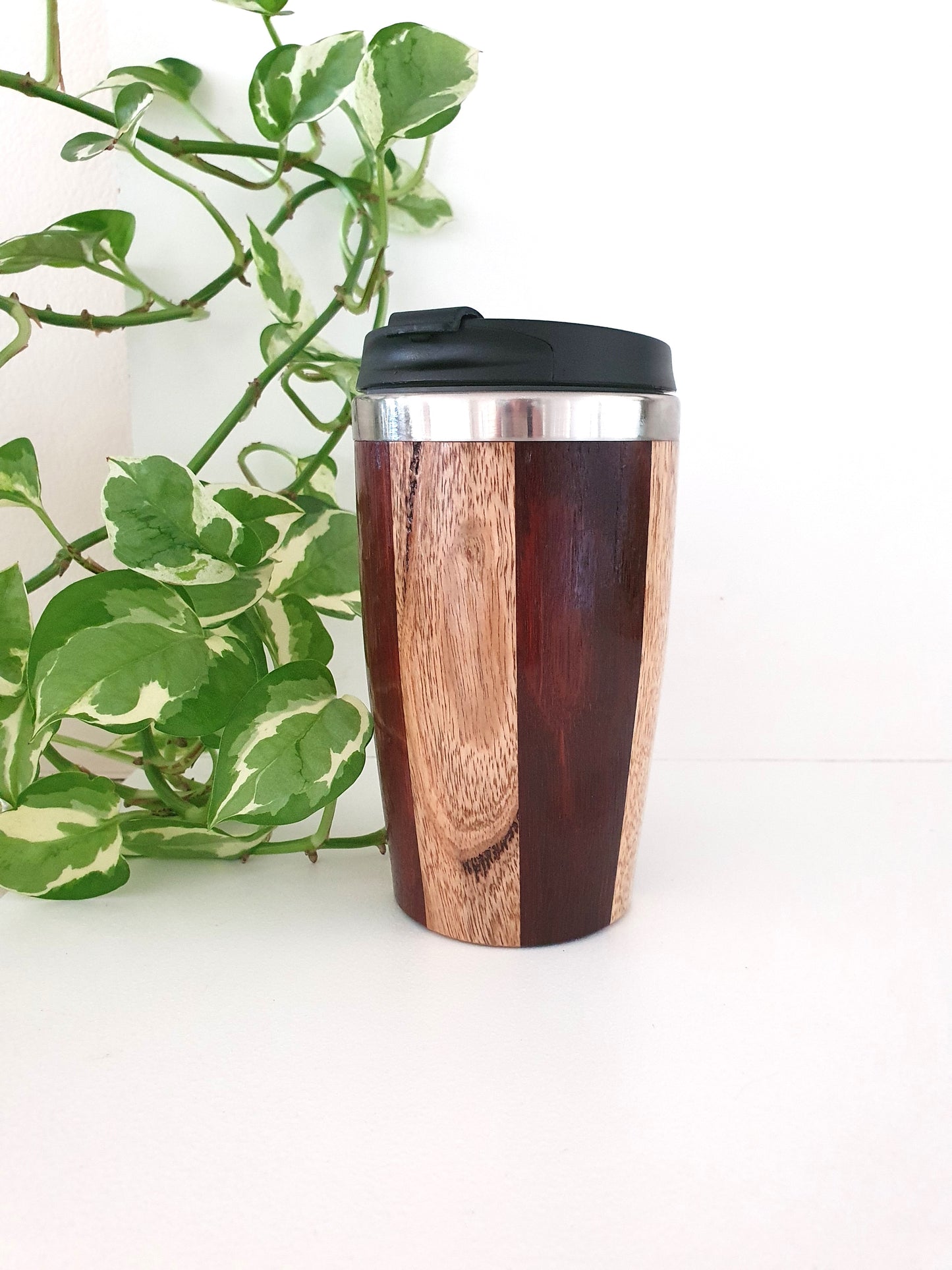 Handmade Wooden Travel Mug: Insulated Eco-Friendly Coffee Tumbler