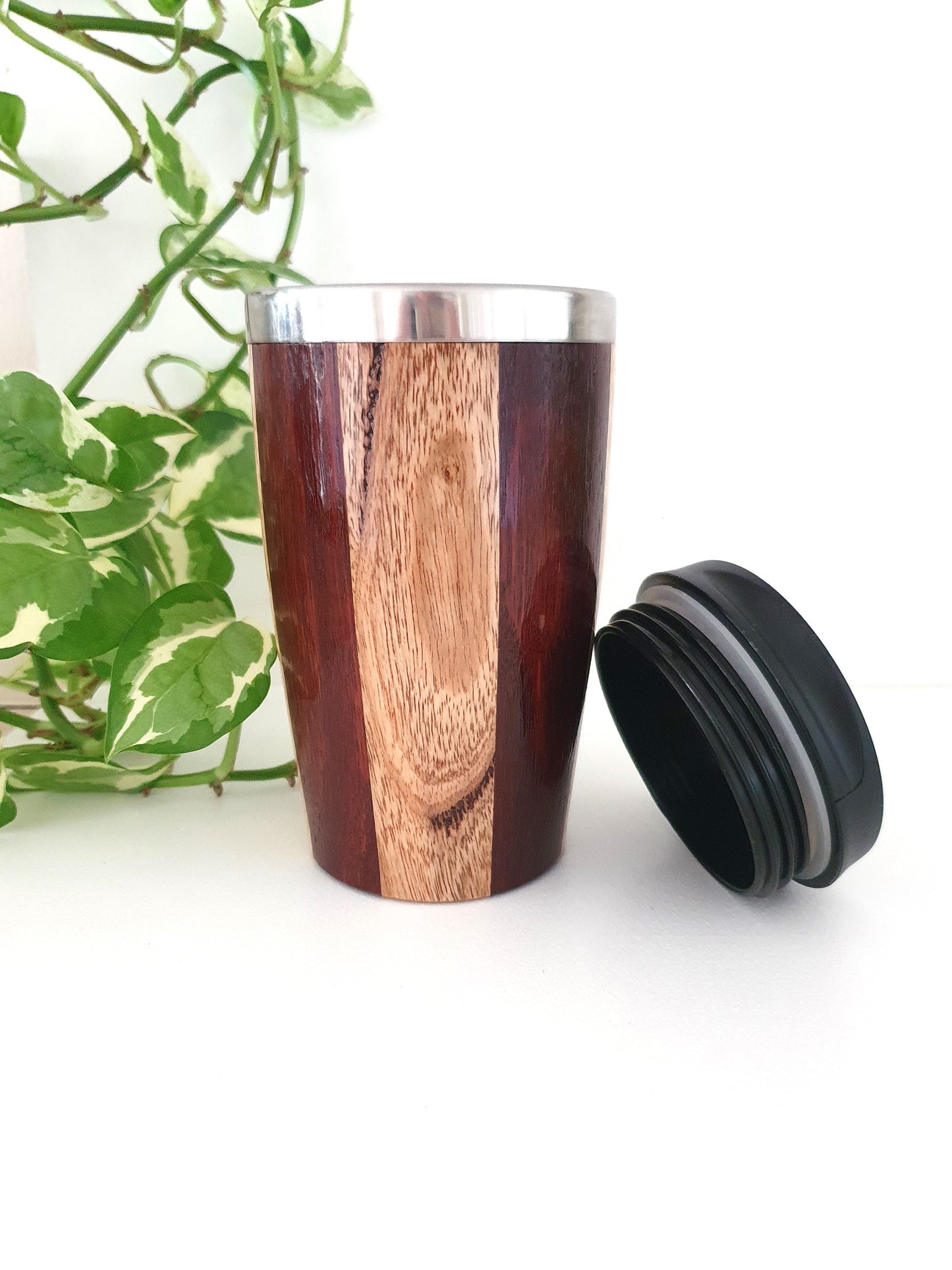 Handmade Wooden Travel Mug: Insulated Eco-Friendly Coffee Tumbler
