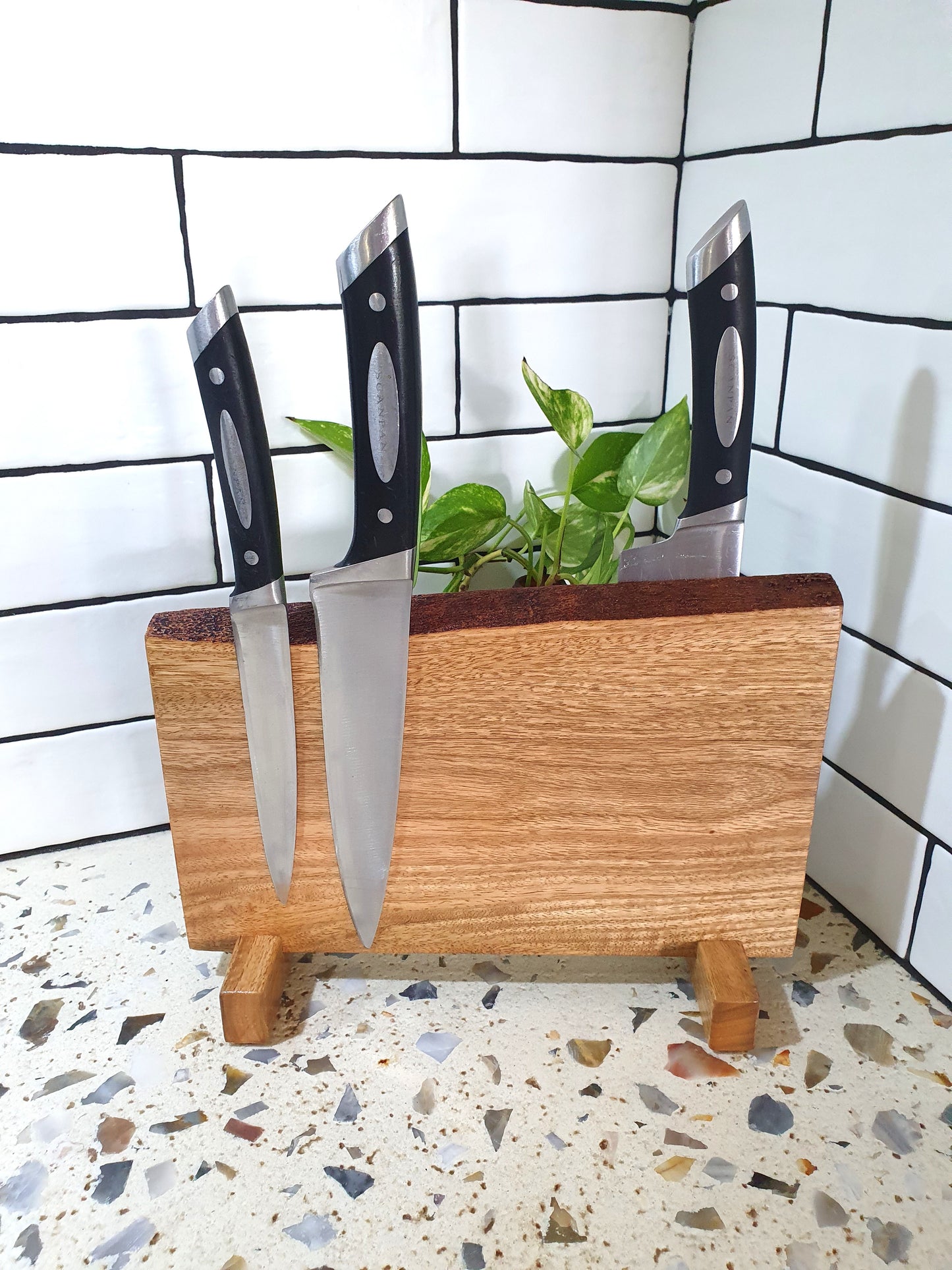 Handmade Australian Wood Magnetic Knife Block: Chef Knife Organizer