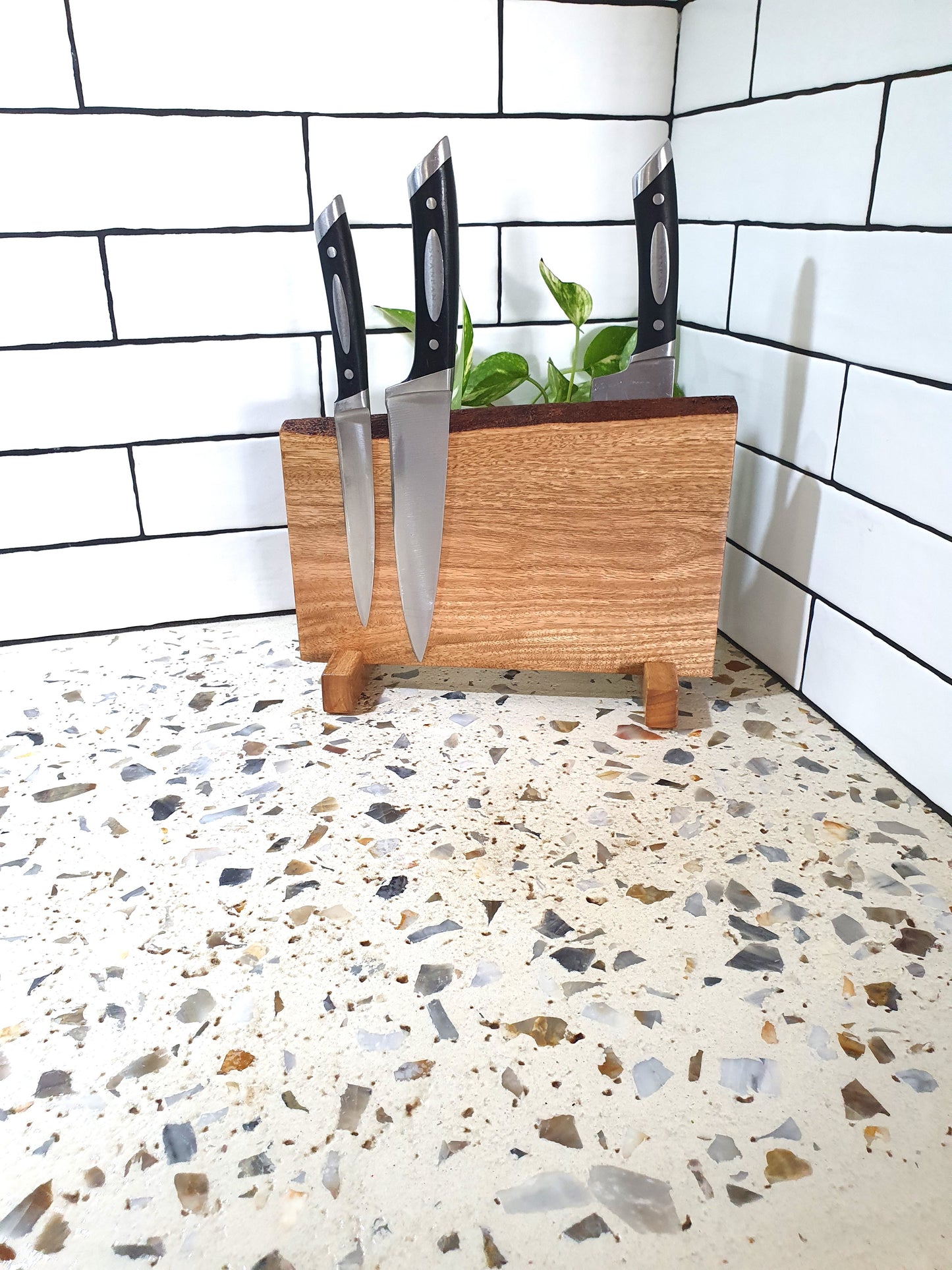 Handmade Australian Wood Magnetic Knife Block: Chef Knife Organizer