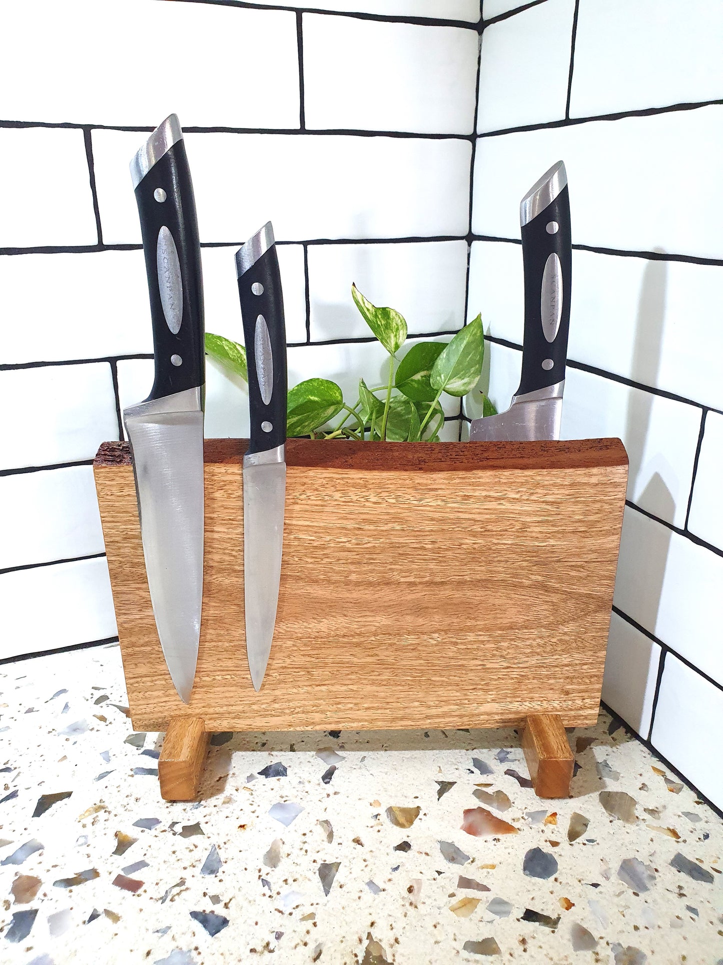 Handmade Australian Wood Magnetic Knife Block: Chef Knife Organizer