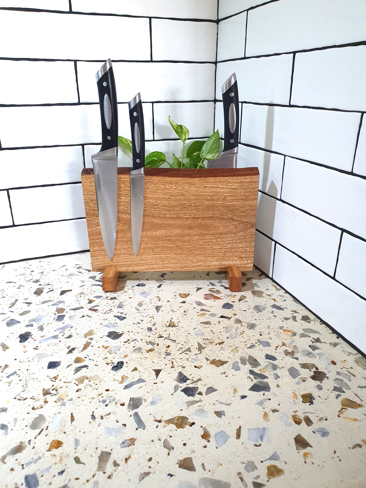 Handmade Australian Wood Magnetic Knife Block: Chef Knife Organizer
