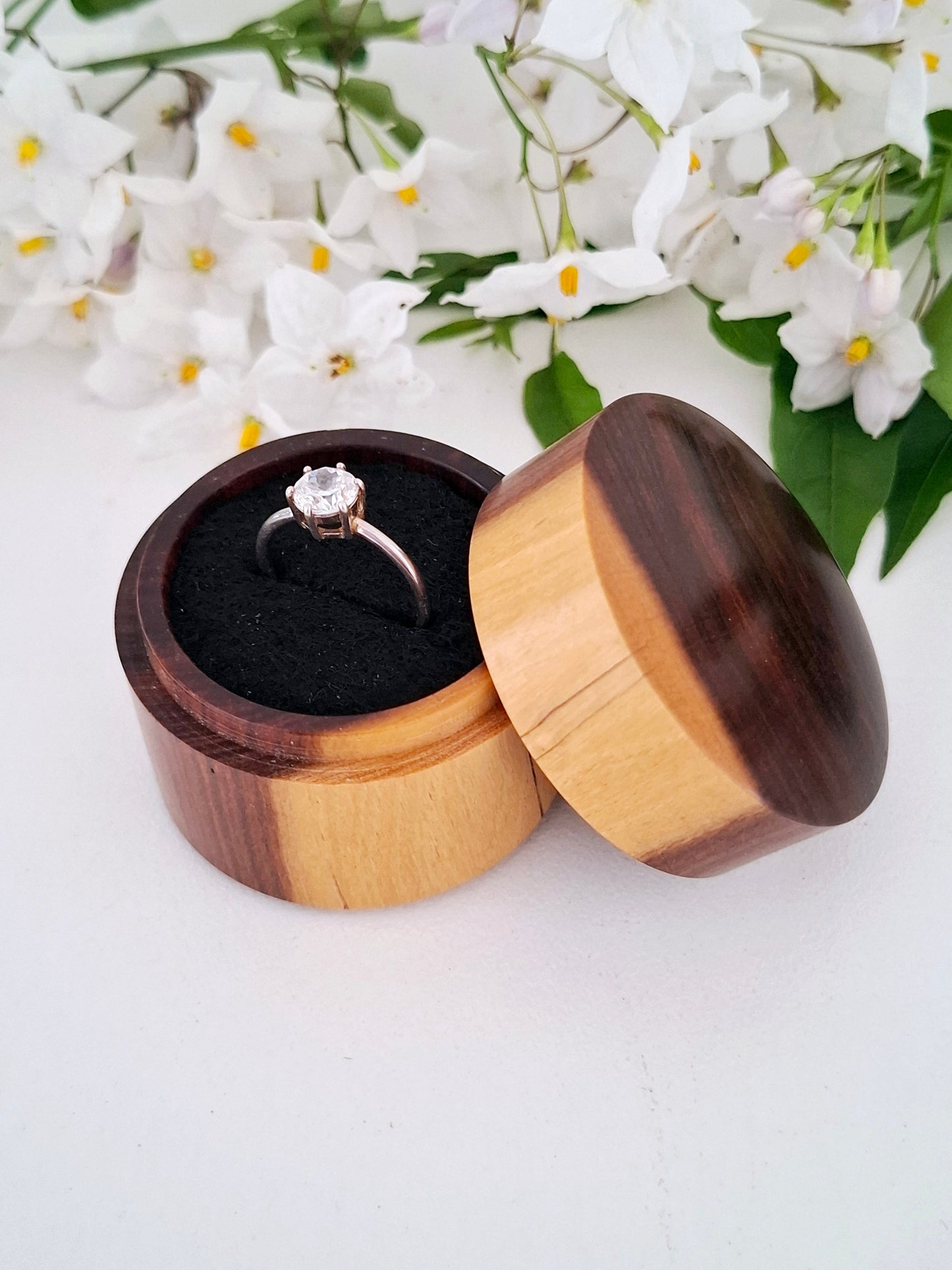 Handmade Wooden Ring Box: Engagement Proposal Keepsake