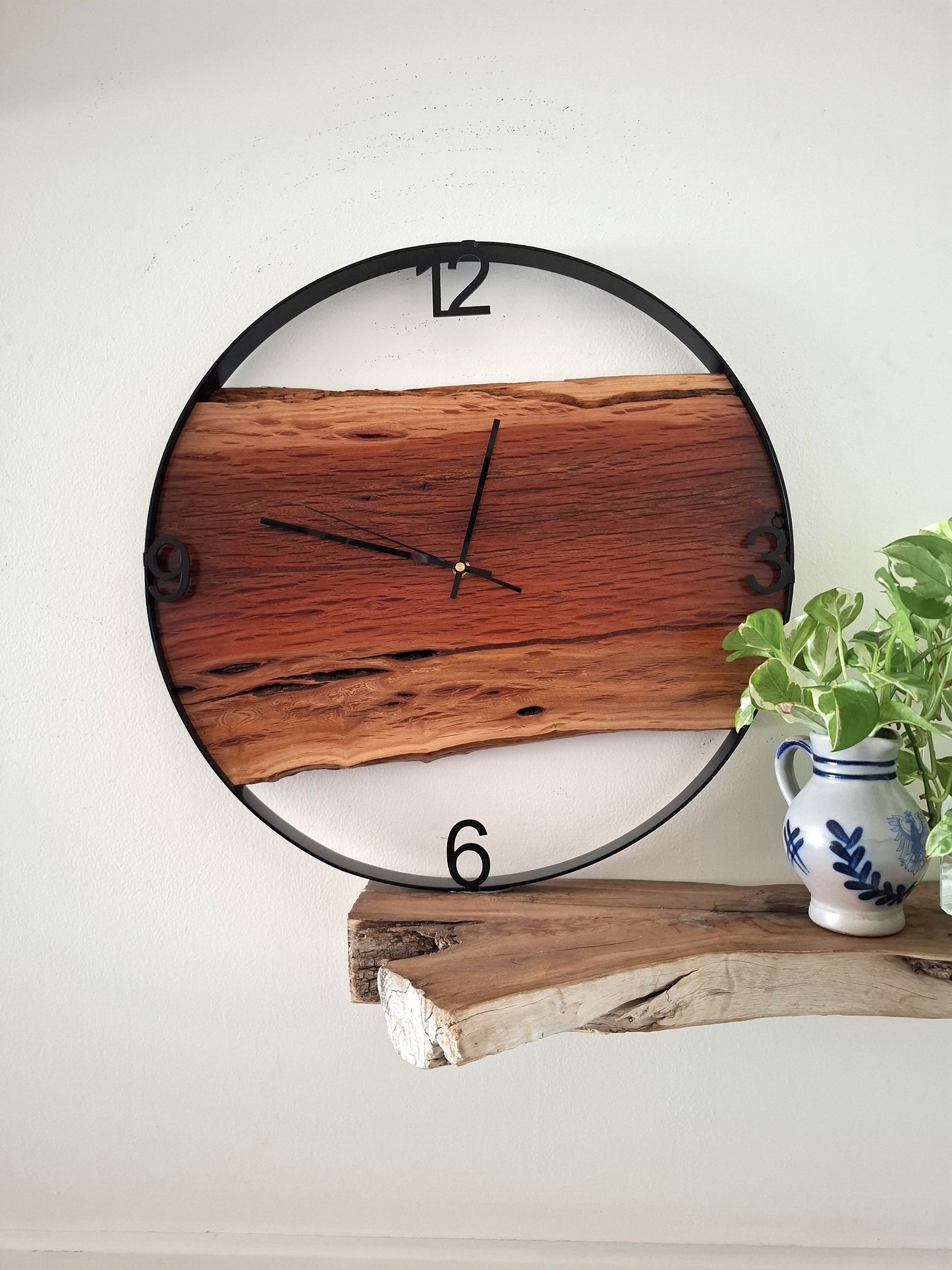 Handmade Wooden Wall Clock, Wooden Wall Clock, Large Timber Wall Clock, 5th anniversary gift