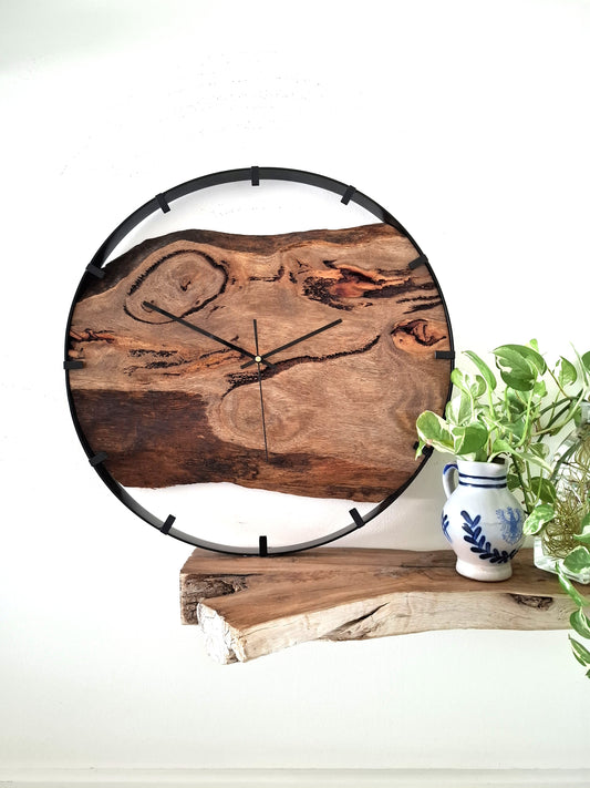 Handmade Wooden Wall Clock, Wooden Wall Clock, Large Timber Wall Clock