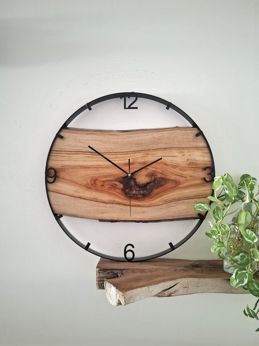 Handmade Wooden Wall Clock, Wooden Wall Clock, Large Timber Wall Clock, 5th anniversary gift