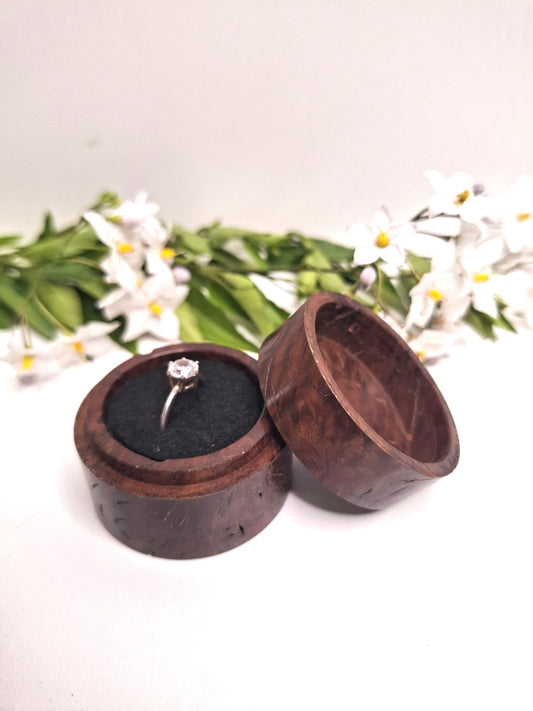 Handmade Wooden Ring Box: Engagement Proposal Keepsake